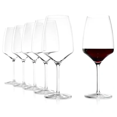 Afbeelding van Stölzle Lausitz wijnglas, bordeaux, 645 ml, set van 6 stuks, vaatwasmachinebestendig, verlengde standaard