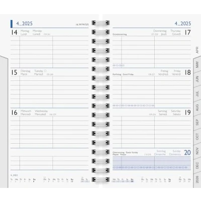 Afbeelding van BRUNNEN Wekelijkse vervangende agenda model 756 (2025), 2 pagina&#039;s = 1 week, DIN A6, 144 pagina&#039;s, wit