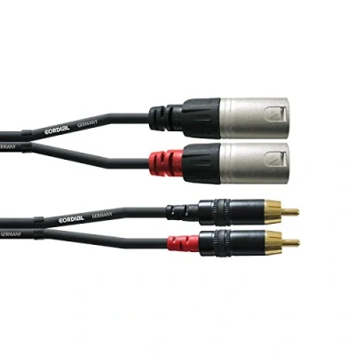 Afbeelding van Cordial CFU 6 MC Audio Adapterkabel [2x XLR stekker 2x Cinch stekker] 6.00 m Zwart