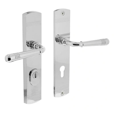 Afbeelding van Intersteel Achterdeurbeslag Helena 239x50mm kruk/kruk profielcilindergat 72mm met kerntrekbeveiliging chroom