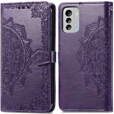 Afbeelding van iMoshion Hoesje Geschikt voor Nokia G60 Met Pasjeshouder Mandala Bookcase Paars