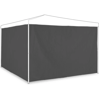 Afbeelding van partytent zijwand set van 2 2x3 m klittenbandsluiting waterdicht kunststof grijs