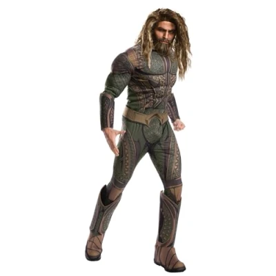 Afbeelding van Rubie&#039;s DC Justice League Aquaman pruik en baard set voor heren, bruin, één maat
