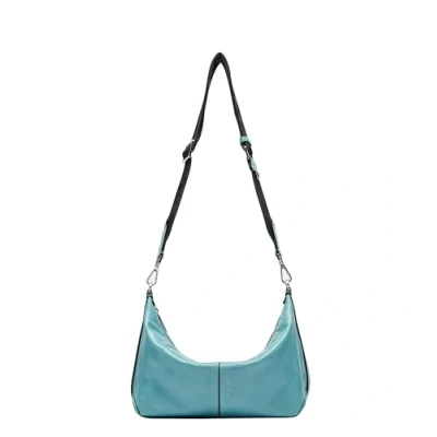 Afbeelding van LIEBESKIND BERLIN Leren Schoudertas Paris 4 Lamb SF Verna Hobo Bag Petrol Blue Lichtblauw
