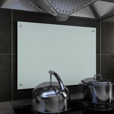 Afbeelding van Spatscherm keuken 70x50 cm gehard glas wit