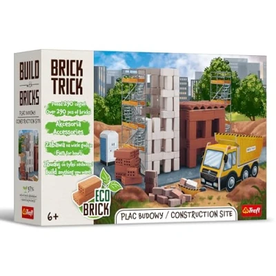 Afbeelding van Trefl Brick Trick: Bouwplaats/Bouw Site Bouw van baksteen, Eco Stenen Blokken, 290 Bakstenen, Herbruikbaar, Creatieve Kit voor Kinderen vanaf 6 jaar