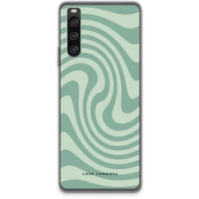 Afbeelding van Case Company® hoesje geschikt voor Sony Xperia 10 IV Swirl Groen Soft Cover Telefoonhoesje Bescherming aan alle Kanten en Schermrand