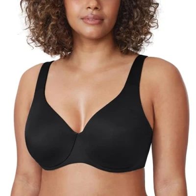 Afbeelding van DELIMIRA AISILIN Dames Plus Size Naadloze Minimizer BH, zwart.