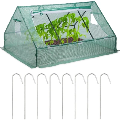 Afbeelding van Relaxdays kweekkas 110 x 180 150 cm foliekas uv bestendig laag tuinkas groen