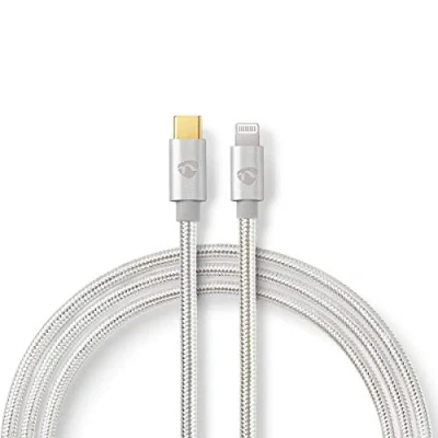 Image de Nedis Câble Lightning mâle pour 24 pin USB C 2 m aluminium Apple iPad/iPhone/iPod (Lightning)