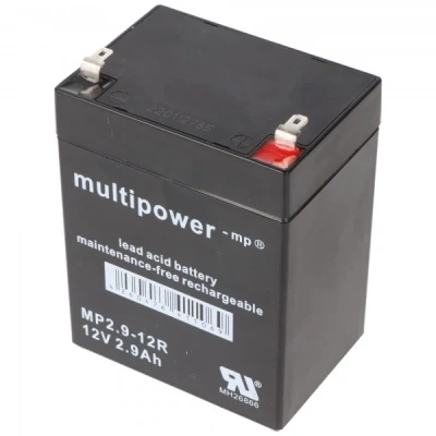 Afbeelding van MultiPower MP2,9 12R loodbatterij met Faston 4,8 mm 12V, 2900mAh