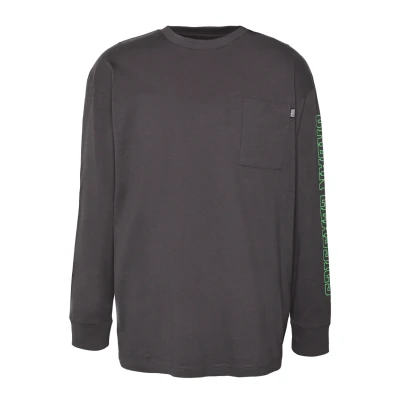 Afbeelding van Urban Classics NEON LOGO BOXY Pocket Longsleeve, Heren, Maat: Small, Darkshadow