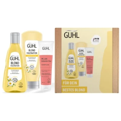 Afbeelding van Guhl Blond Vorteils Set Inhoud: shampoo, conditioner en kuur 550 ml Haartype: blond, fijn