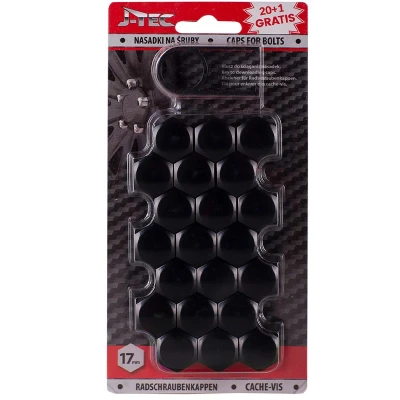 Afbeelding van J TEC Wielbout Wielmoer 17mm Doppen Beschermende Afdekkapjes Zwart 20 stuks (set)