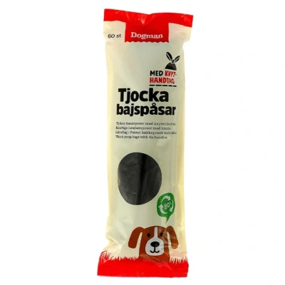 Afbeelding van Dogman Poepzakjes met handvat 60 stuks Zwart