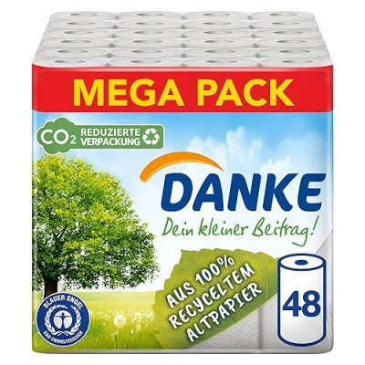 Afbeelding van DANKE Keukenpapier 3 laags 12x4 ROLLEN Voordeelverpakking