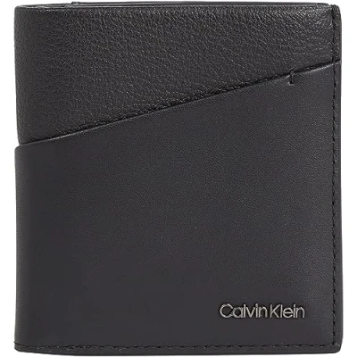 Afbeelding van Calvin Klein Diagonaal Trifold 6cc W/munt, herenportemonnee, Ck Zwart, één maat, Zwart