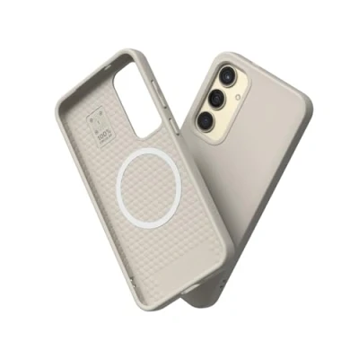 Afbeelding van RHINOSHIELD Hoesje compatibel met [Galaxy S24+] SolidSuit Magsafe dunne hoes schokabsorberende technologie en premium matte afwerking schelpbeige