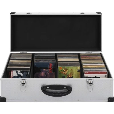 Afbeelding van Cd koffer voor 80 cd&#39;s aluminium ABS zilverkleurig