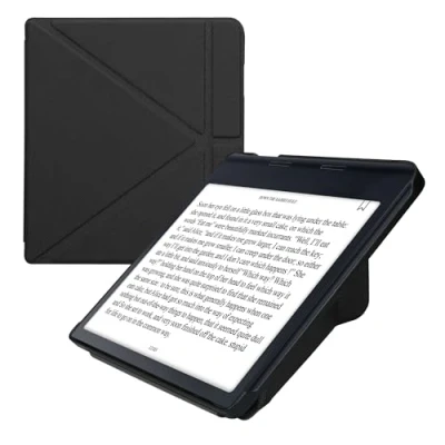 Afbeelding van kwmobile E reader hoesje geschikt voor Kobo Sage hoes Ereader flip case met standaard cover van kunstleer In zwart