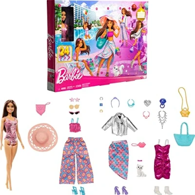 Afbeelding van Barbie Adventskalender Modepop met accesoires pop