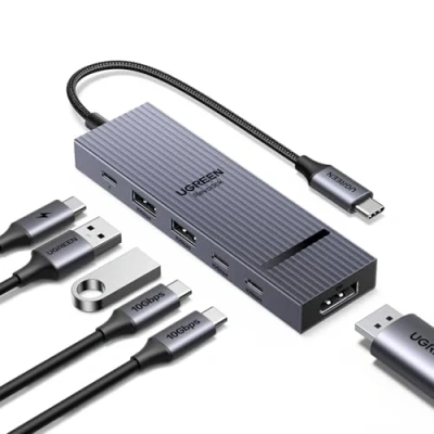 Afbeelding van UGREEN Revodok Pro 1062 Hub USB C DisplayPort 4K 60Hz 4 Data Ports 2A2C 10Gbps PD 100W 6 en 1 Dock DP Compatible avec MacBook iPad Air Mac Mini M4 Surface iPhone 16 15 Série Galaxy S25
