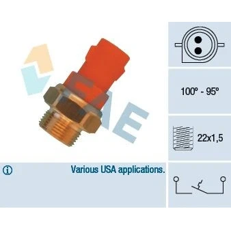 Afbeelding van FAE 36340 Temperatuurschakelaar, radiateurventilator FORD: FIESTA 3, ESCORT 4 Cabriolet, Sierra Mk2 Estate