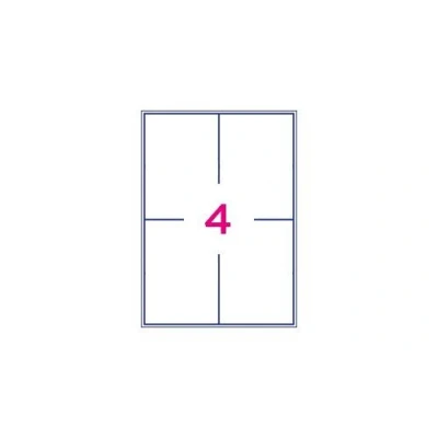 Image de Office Star Blanc 105 x 148.5 mm 400 étiquette(s) (100 feuille(s) 4) étiquettes