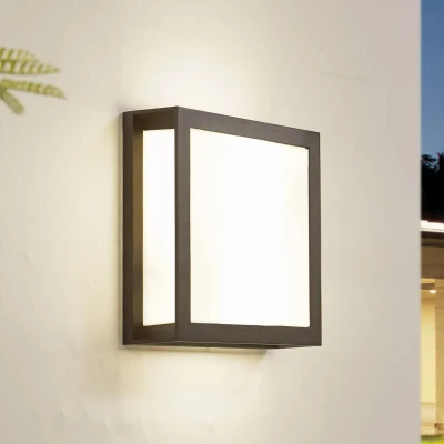 Afbeelding van Lindby buitenwandlamp Sivana, zwart, aluminium, 26 cm x