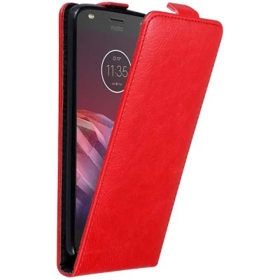 Afbeelding van Cadorabo Hoesje geschikt voor Motorola MOTO Z2 in APPEL ROOD Beschermhoes flip design Case Cover met magnetische sluiting