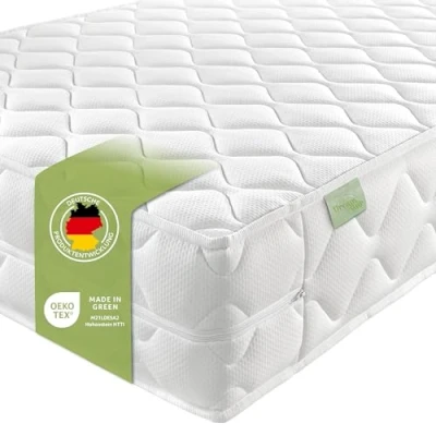 Afbeelding van DREAMSTAR Ergo Flex XXL Duo orthopedisch koudschuimmatras met 7 zones, 22 cm dik, Öko Tex gecertificeerd, hardheidsgraad 2 en 3, 90 x 190
