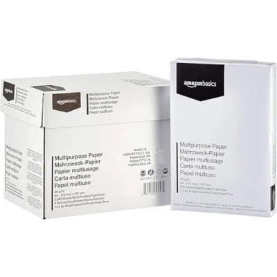 Afbeelding van Amazon Basics Multifunctioneel papier, A4, 80 g/m², 5 x 500 vellen, wit