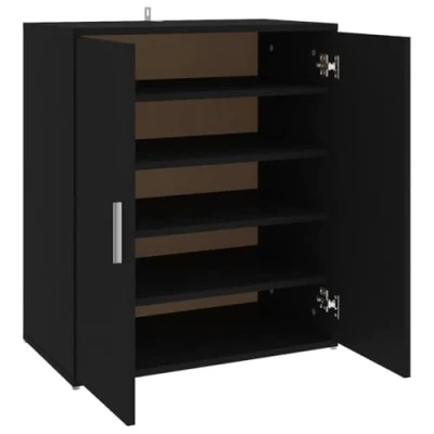 Afbeelding van vidaXL Schoenenkast, zwart, 60 x 35 70 cm, spaanplaat