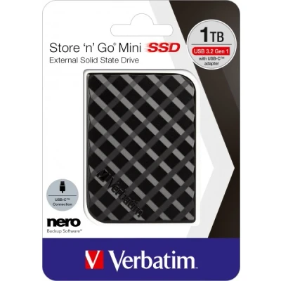Afbeelding van Verbatim SSD 1TB, USB 3.2, Type AC, Mini Store&#039;n&#039;Go Mini, 450MB/s, (W) 420MB/s, Retail