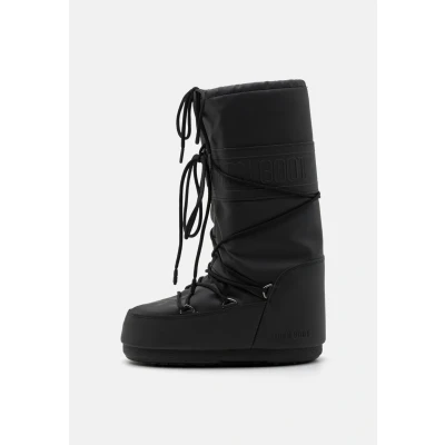 Afbeelding van Moon Boot ICON Unisex Veterlaarzen, Maat: 35 38, Black Imitatieleer/ textiel