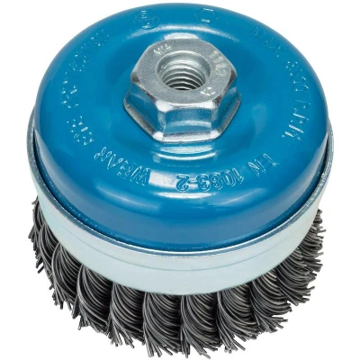 Afbeelding van Bosch Accessories 2609256506 Komborstel voor haakse en rechte schuurmachine geribbelde draad, vermessingd, 90 mm 1 stuk(s)