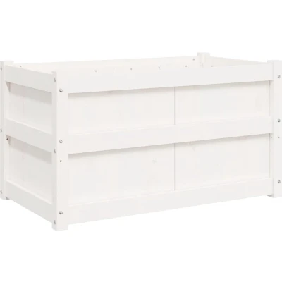 Afbeelding van Plantenbak 90x50x50 cm massief grenenhout wit