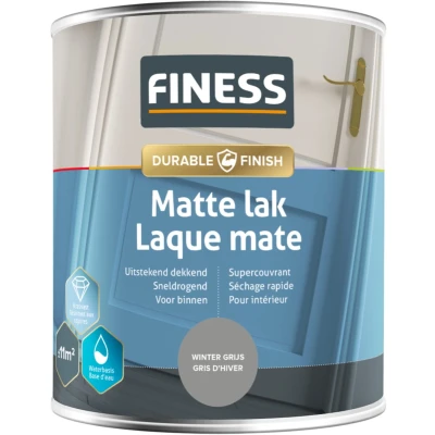 Afbeelding van Finess matte lak waterbasis winter grijs 750 ml.