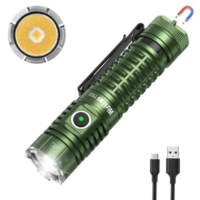 Afbeelding van Wurkkos TS22 Extreem heldere led zaklamp, 4800 lumen, oplaadbaar, XHP70.3, IPX68 waterdicht, 6 modi, voor camping, outdoor, noodgevallen, CRI90 (groen)