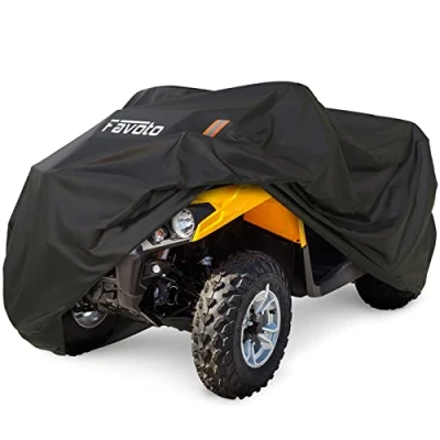 Afbeelding van Favoto Beschermhoes voor quad motorfiets, outdoor, met reflecterende strepen, waterdicht, regen, wind, stof, sneeuw, 256 x 110 120 cm, zwart