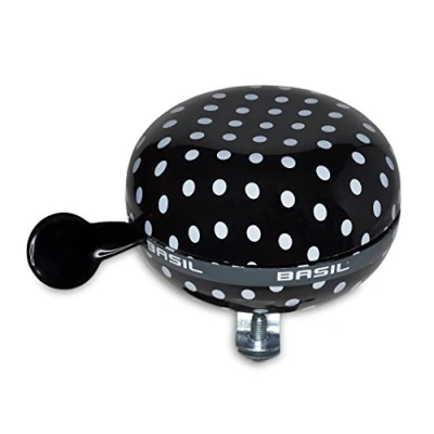 Afbeelding van Fietsbel Basil Polkadot ø80mm zwart wit