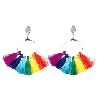 Afbeelding van Boland Oorbellen Regenboogkwastjes Multi Volwassenen Vrouwen Pride