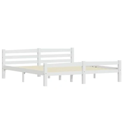 Afbeelding van vidaXL Bedframe, wit, massief grenenhout, 180 x 200 cm