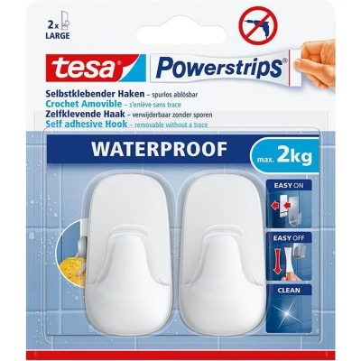 Afbeelding van tesa Powerstrips® Waterproof haken L kunststof wit