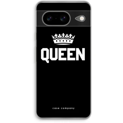 Afbeelding van Case Company® hoesje geschikt voor Google Pixel 8 Queen zwart Soft Cover Telefoonhoesje Bescherming aan alle Kanten en Schermrand