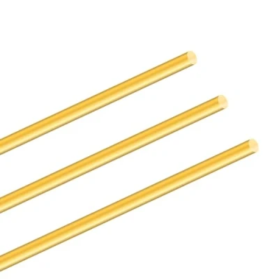 Afbeelding van iMeistek 3 stuks massief messing ronde stangen voor bartoren, staaf, RC modellen, doe het zelf, 6 mm, lengte 350 mm