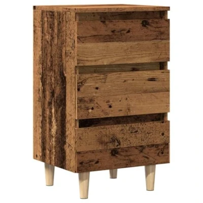 Afbeelding van vidaXL Nachtkastje 40x35x69 cm bewerkt hout oud houtkleurig