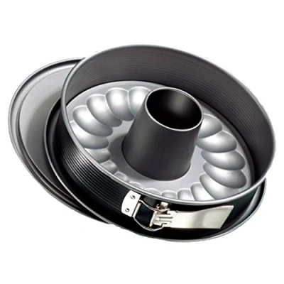 Afbeelding van Zenker 6909 Energy springvorm met platte bodem en schoorsteenbodem, roestvrij staal, antraciet/zilver, diameter 29 cm