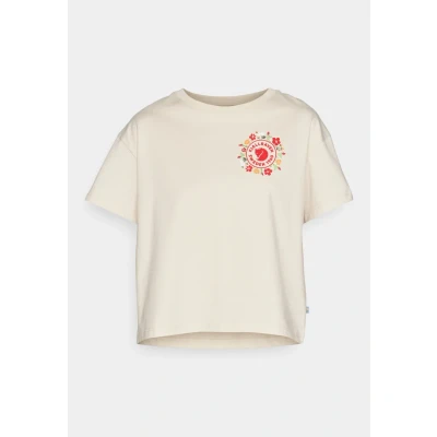 Afbeelding van Fjällräven Fjällblomster Logo Shirt Dames Chalk White M Wit Outdoor