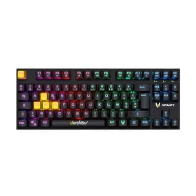 Afbeelding van AZERTY Bedraad Gaming Toetsenbord Vitality Red TKL Mechanisch Zwart en geel Franse